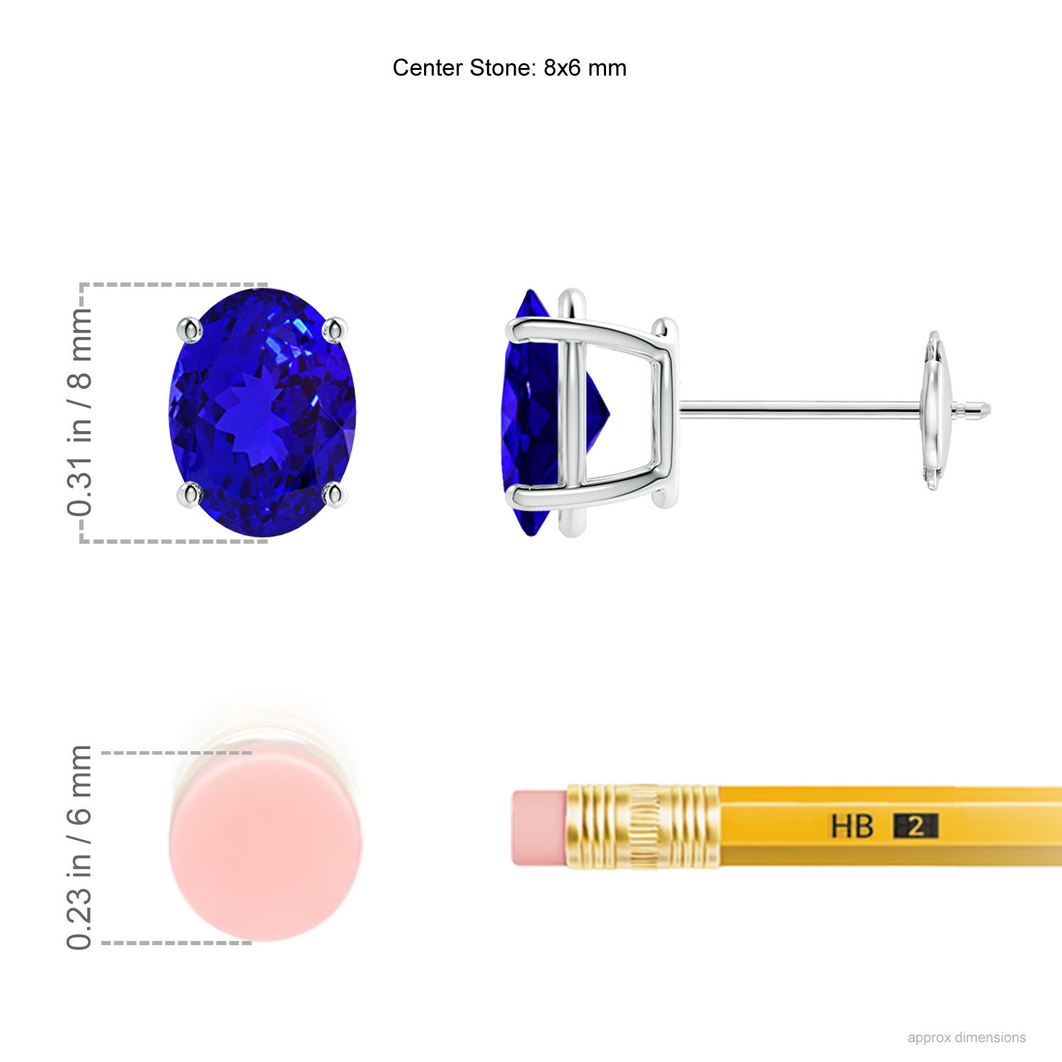 AAAA - Tanzanite / 2.5 CT / 14 KT White Gold