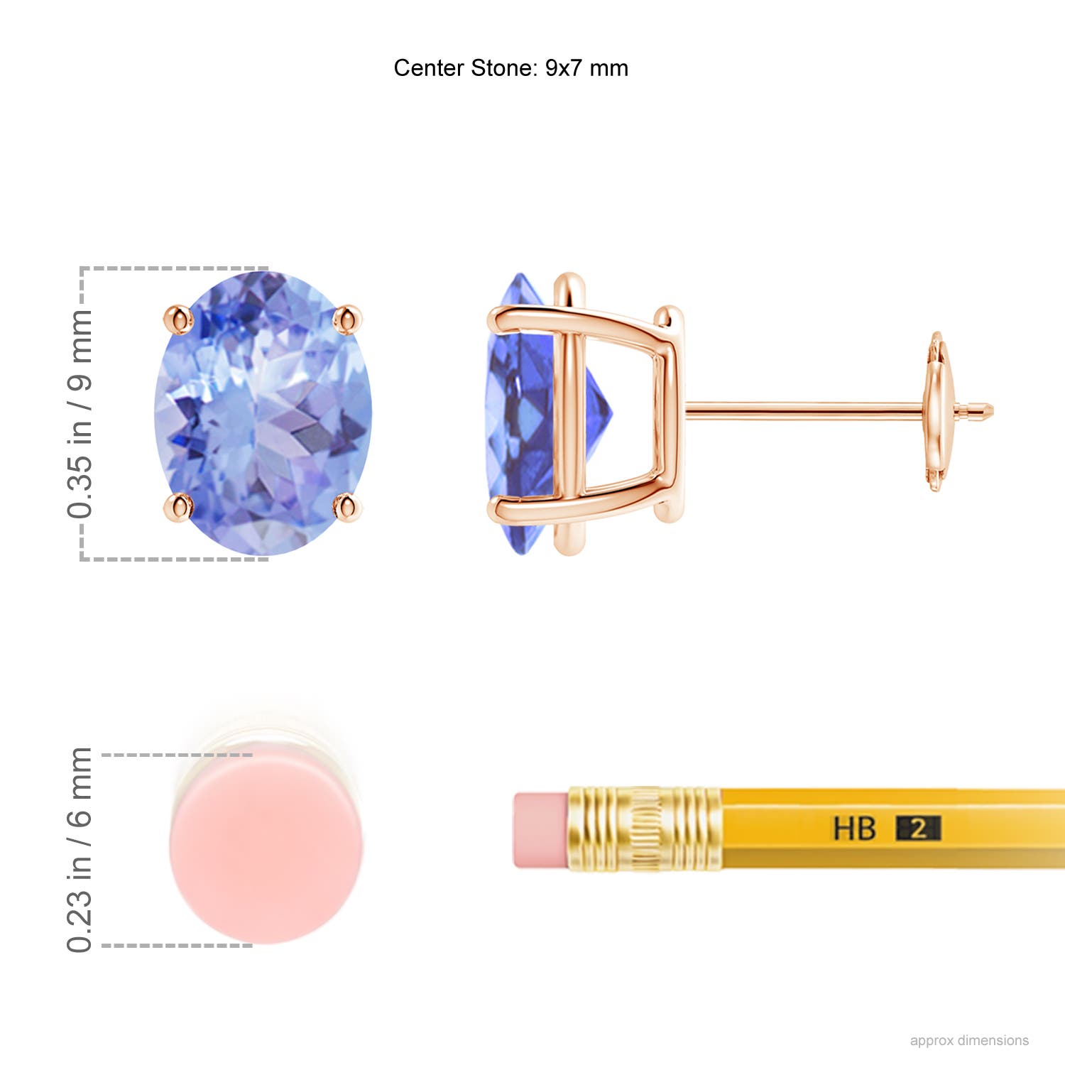 A - Tanzanite / 3.8 CT / 14 KT Rose Gold