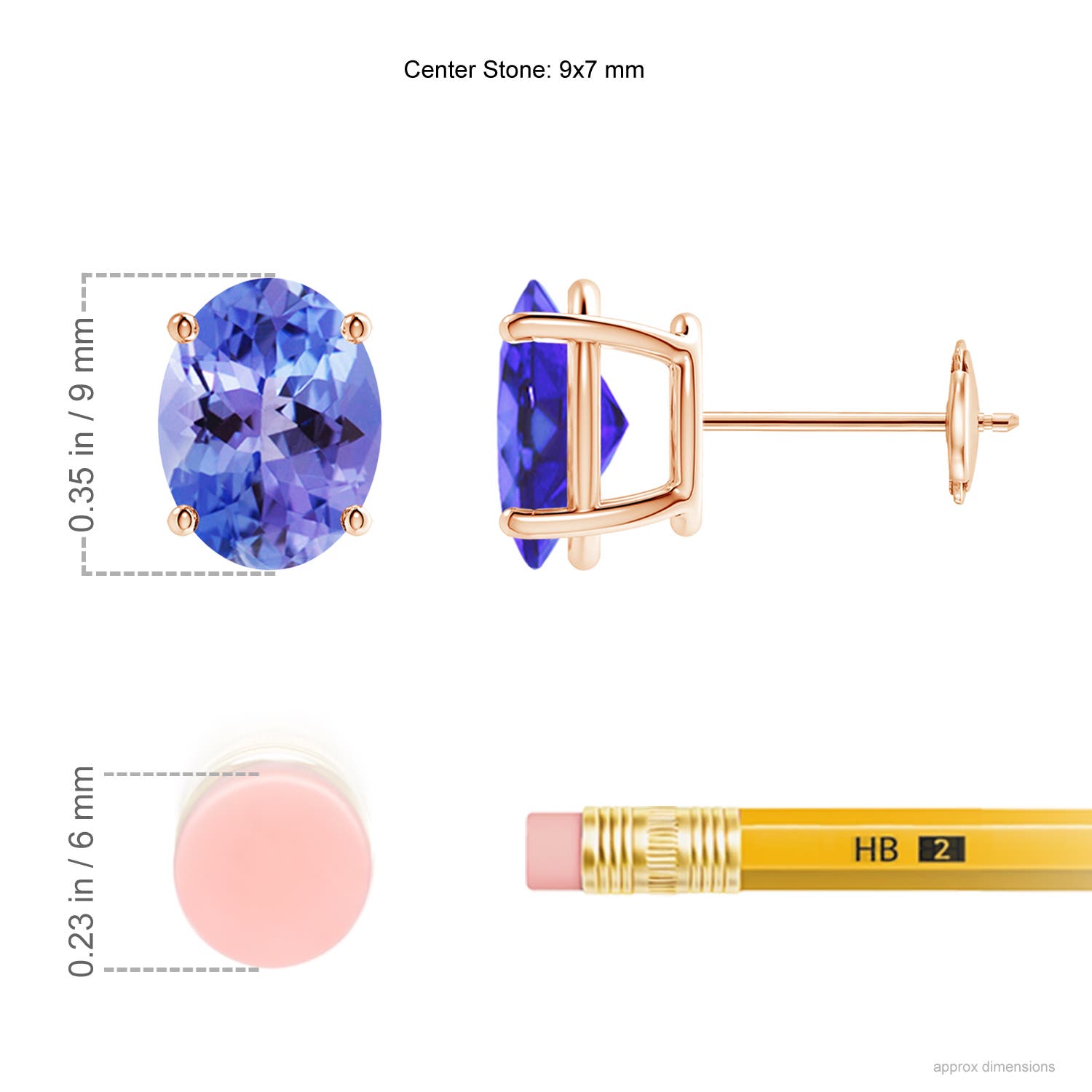 AA - Tanzanite / 3.8 CT / 14 KT Rose Gold