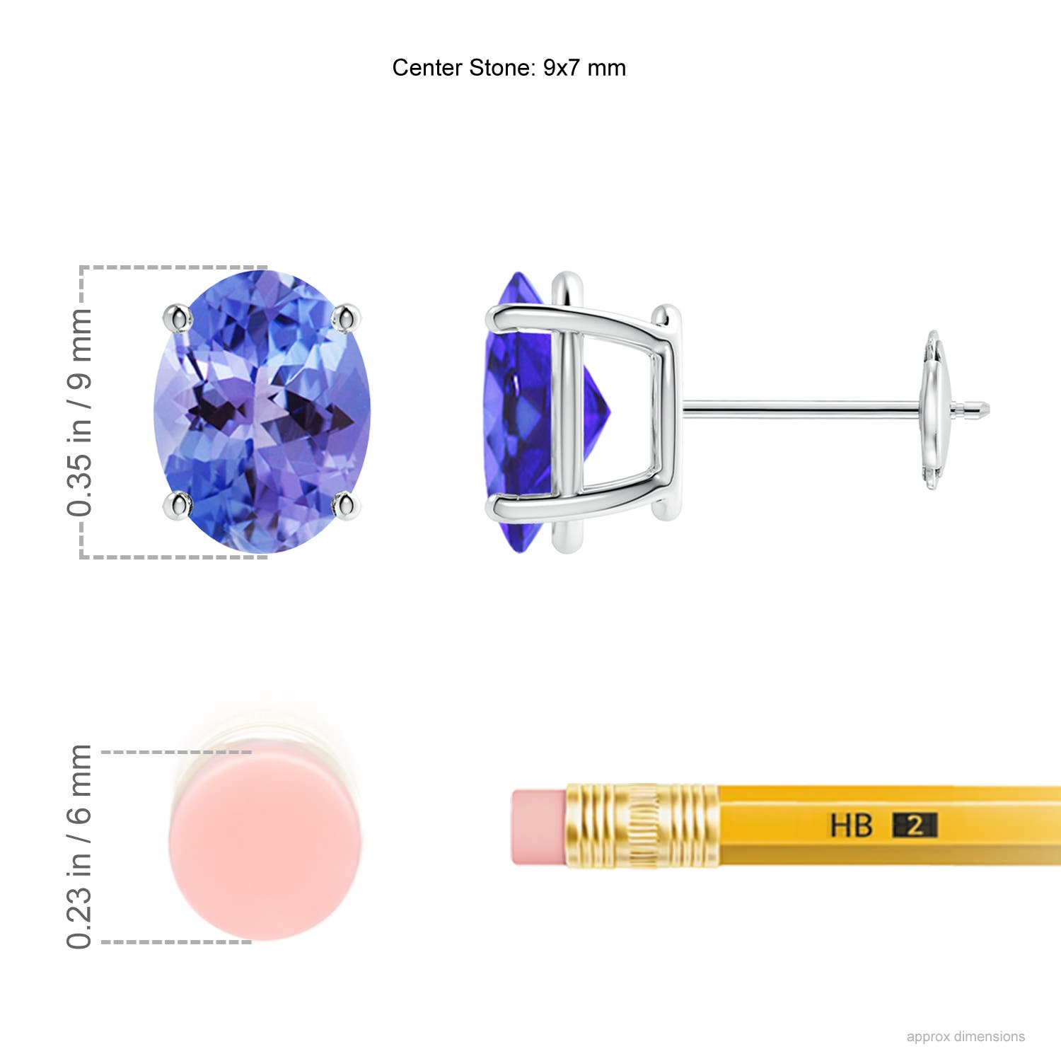 AA - Tanzanite / 3.8 CT / 14 KT White Gold