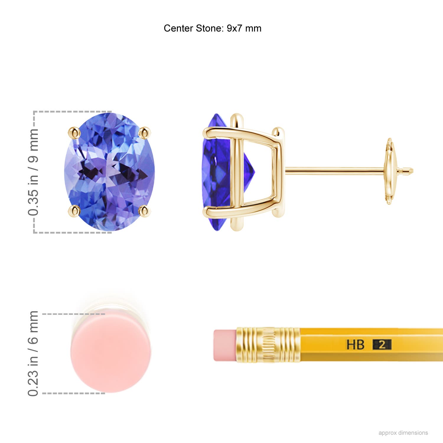 AA - Tanzanite / 3.8 CT / 14 KT Yellow Gold