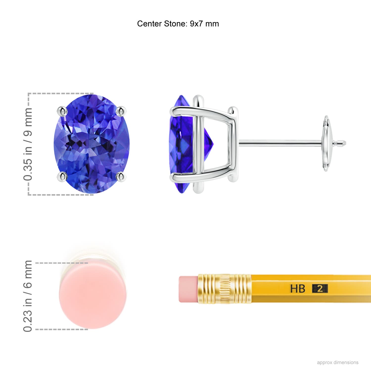 AAA - Tanzanite / 3.8 CT / 14 KT White Gold