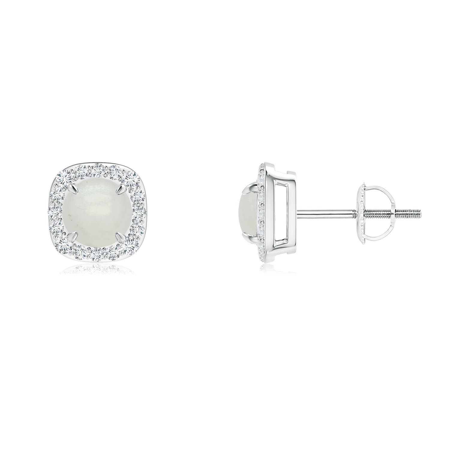 A - Moonstone / 1.08 CT / 14 KT White Gold