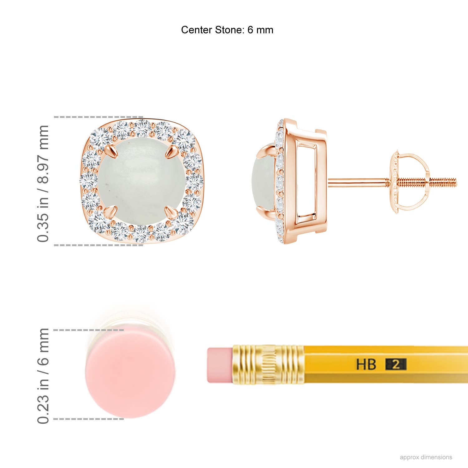 A - Moonstone / 1.89 CT / 14 KT Rose Gold