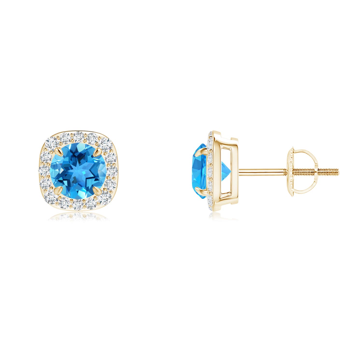 AAA - Swiss Blue Topaz / 1.38 CT / 14 KT Yellow Gold