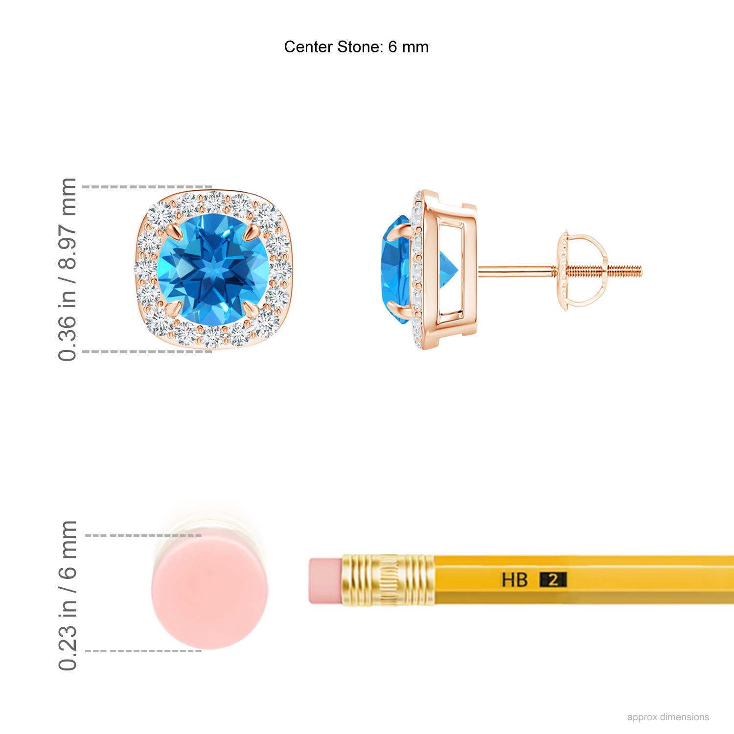 AAAA - Swiss Blue Topaz / 2.19 CT / 14 KT Rose Gold