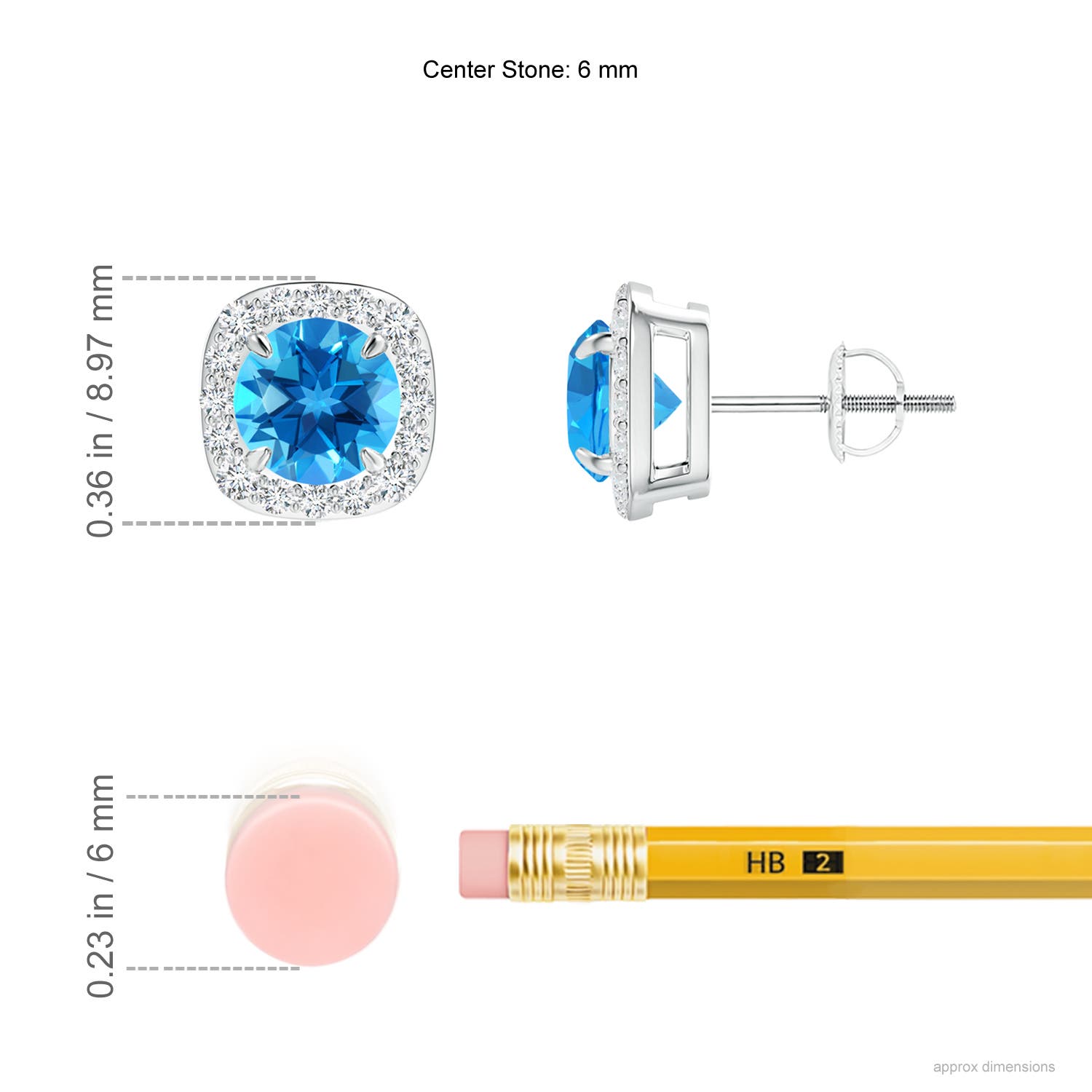 AAAA - Swiss Blue Topaz / 2.19 CT / 14 KT White Gold