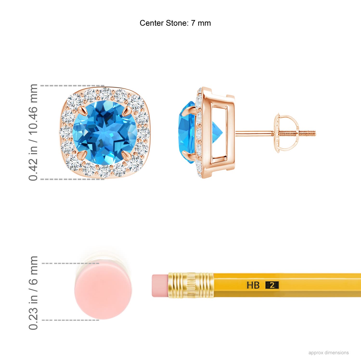 AAA - Swiss Blue Topaz / 3.53 CT / 14 KT Rose Gold