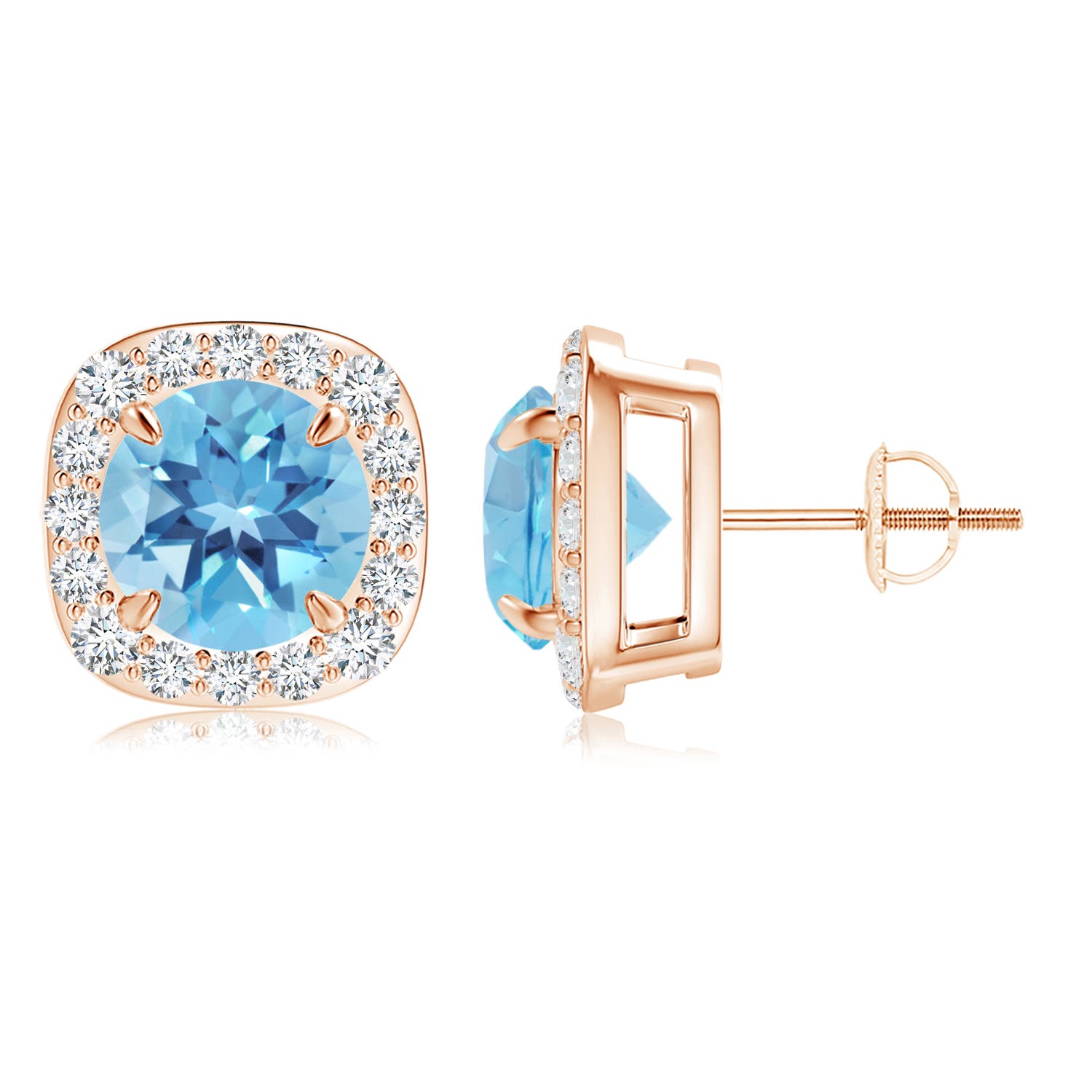 A - Swiss Blue Topaz / 5.28 CT / 14 KT Rose Gold