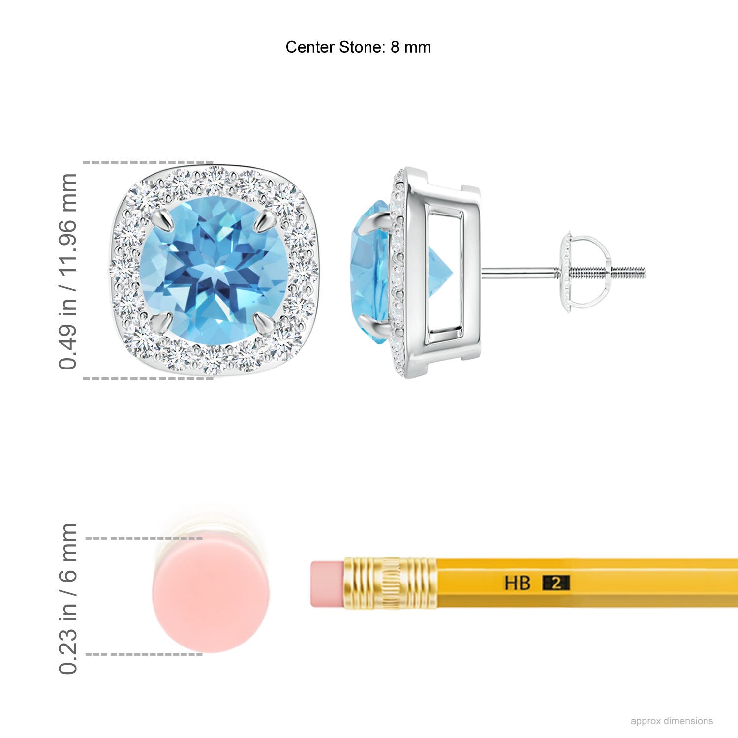 A - Swiss Blue Topaz / 5.28 CT / 14 KT White Gold