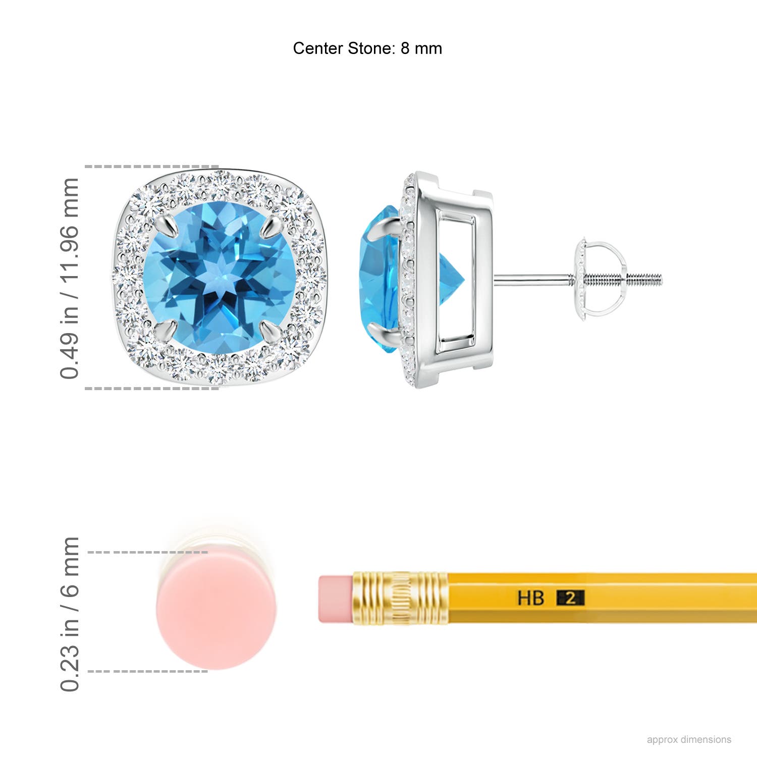 AA - Swiss Blue Topaz / 5.28 CT / 14 KT White Gold