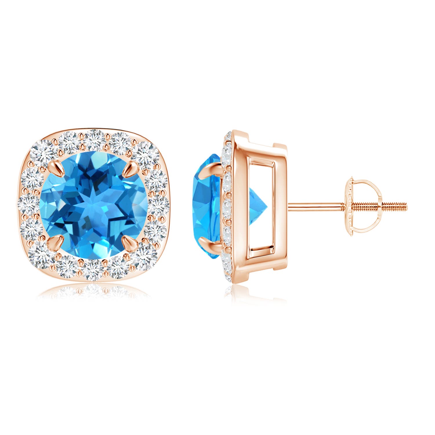 AAA - Swiss Blue Topaz / 5.28 CT / 14 KT Rose Gold