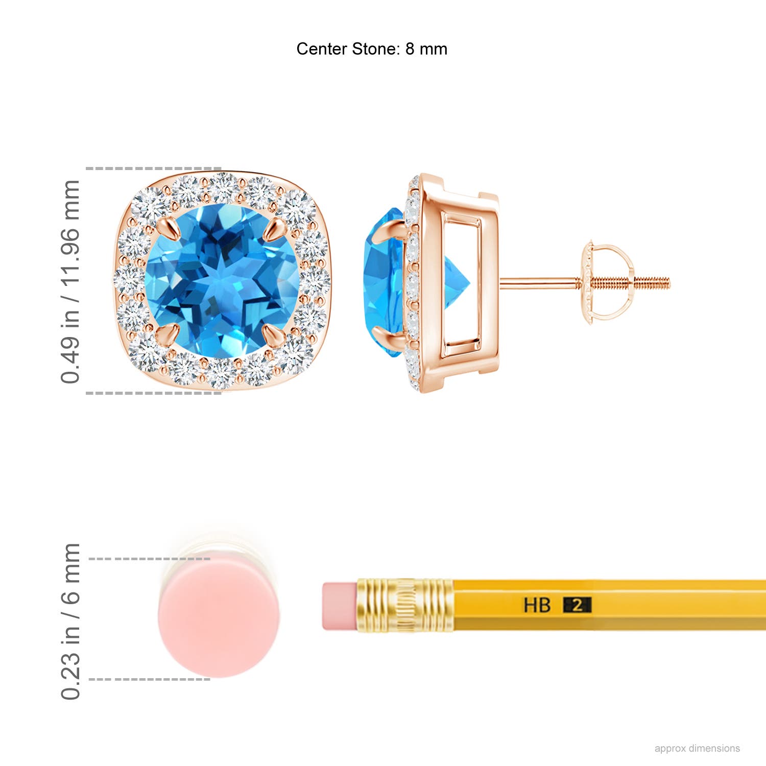 AAA - Swiss Blue Topaz / 5.28 CT / 14 KT Rose Gold