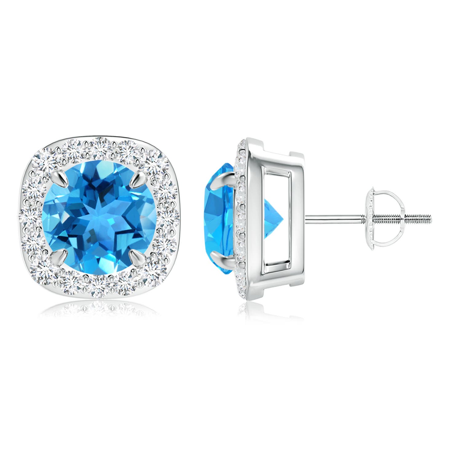 AAA - Swiss Blue Topaz / 5.28 CT / 14 KT White Gold