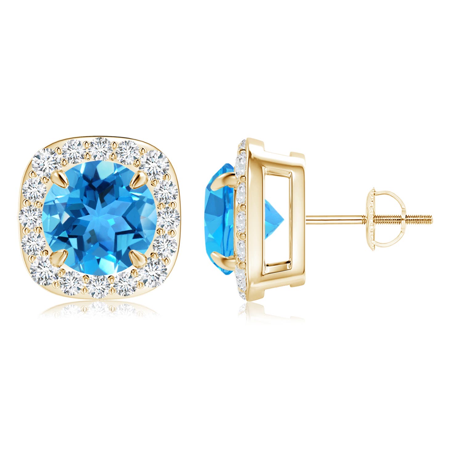 AAA - Swiss Blue Topaz / 5.28 CT / 14 KT Yellow Gold