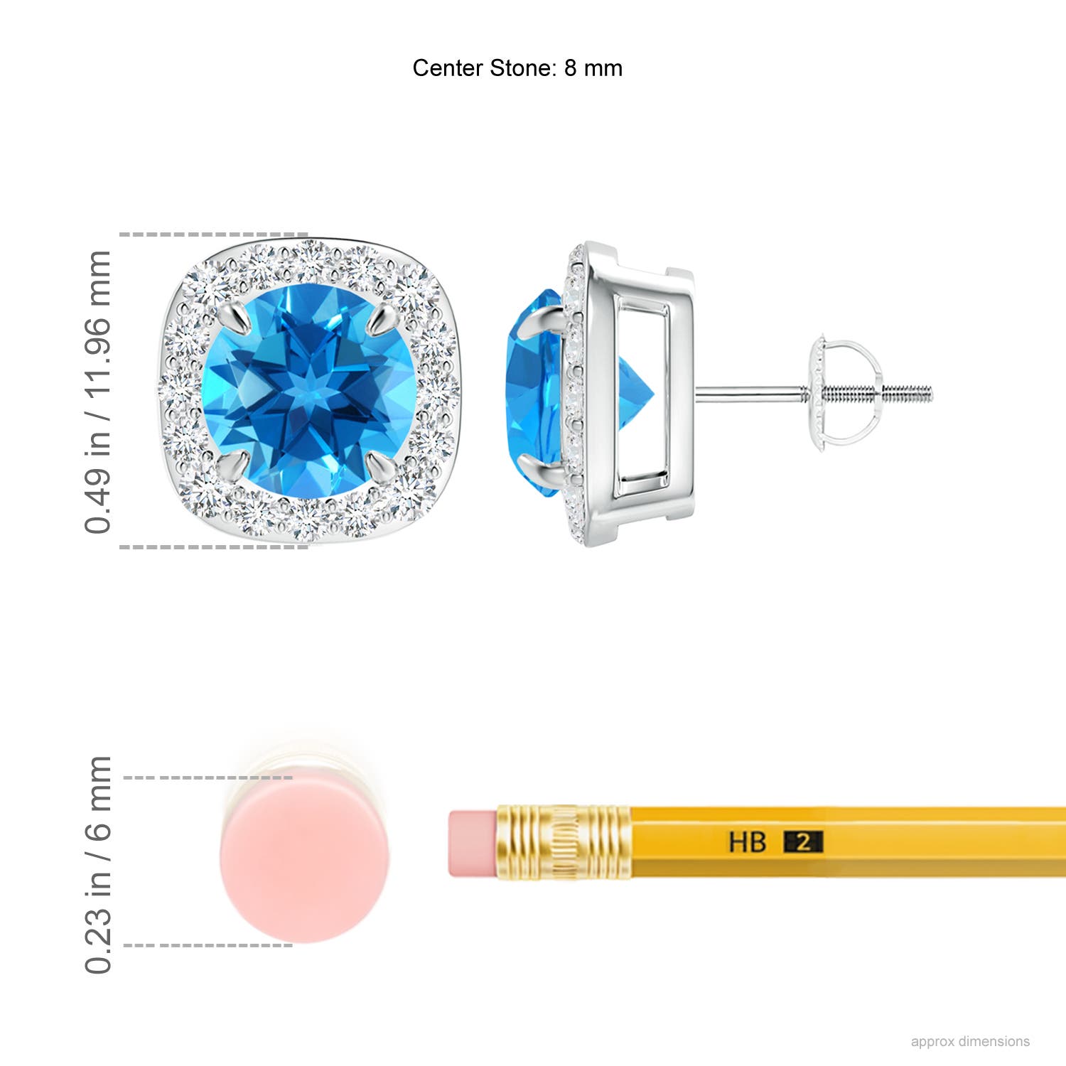 AAAA - Swiss Blue Topaz / 5.28 CT / 14 KT White Gold