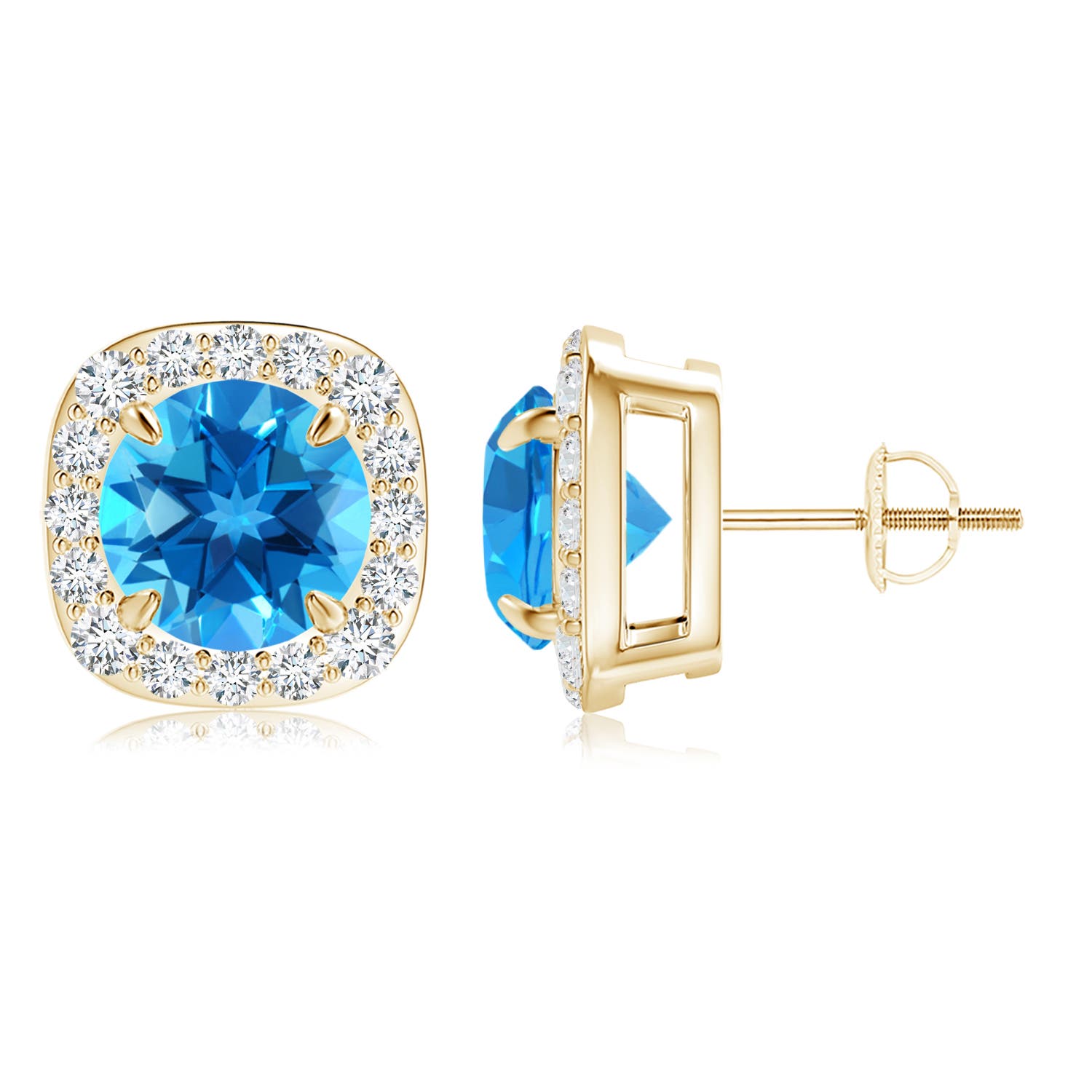 AAAA - Swiss Blue Topaz / 5.28 CT / 14 KT Yellow Gold