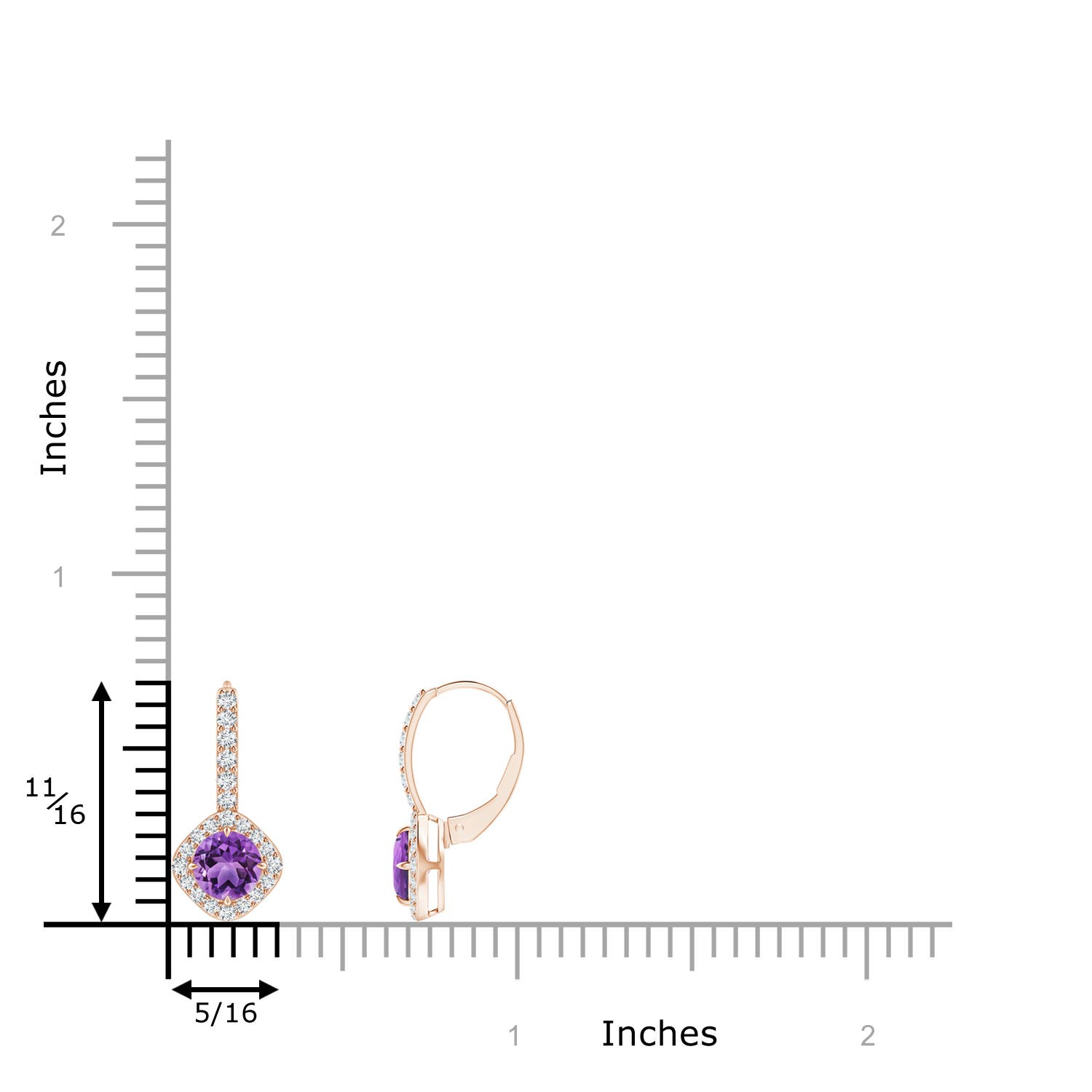 AA - Amethyst / 1.17 CT / 14 KT Rose Gold