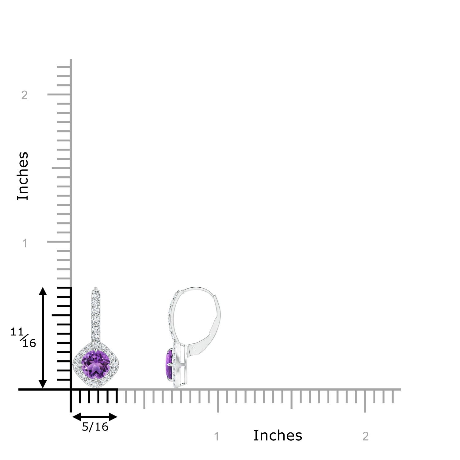 AA - Amethyst / 1.17 CT / 14 KT White Gold