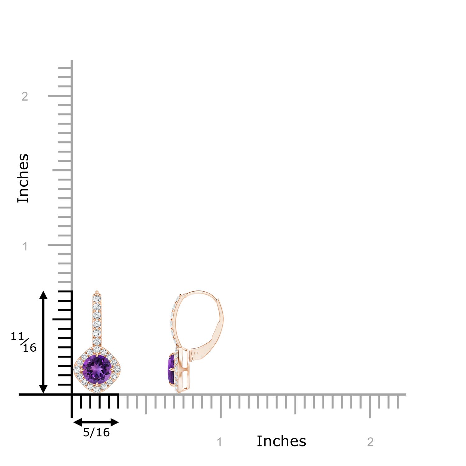 AAAA - Amethyst / 1.17 CT / 14 KT Rose Gold