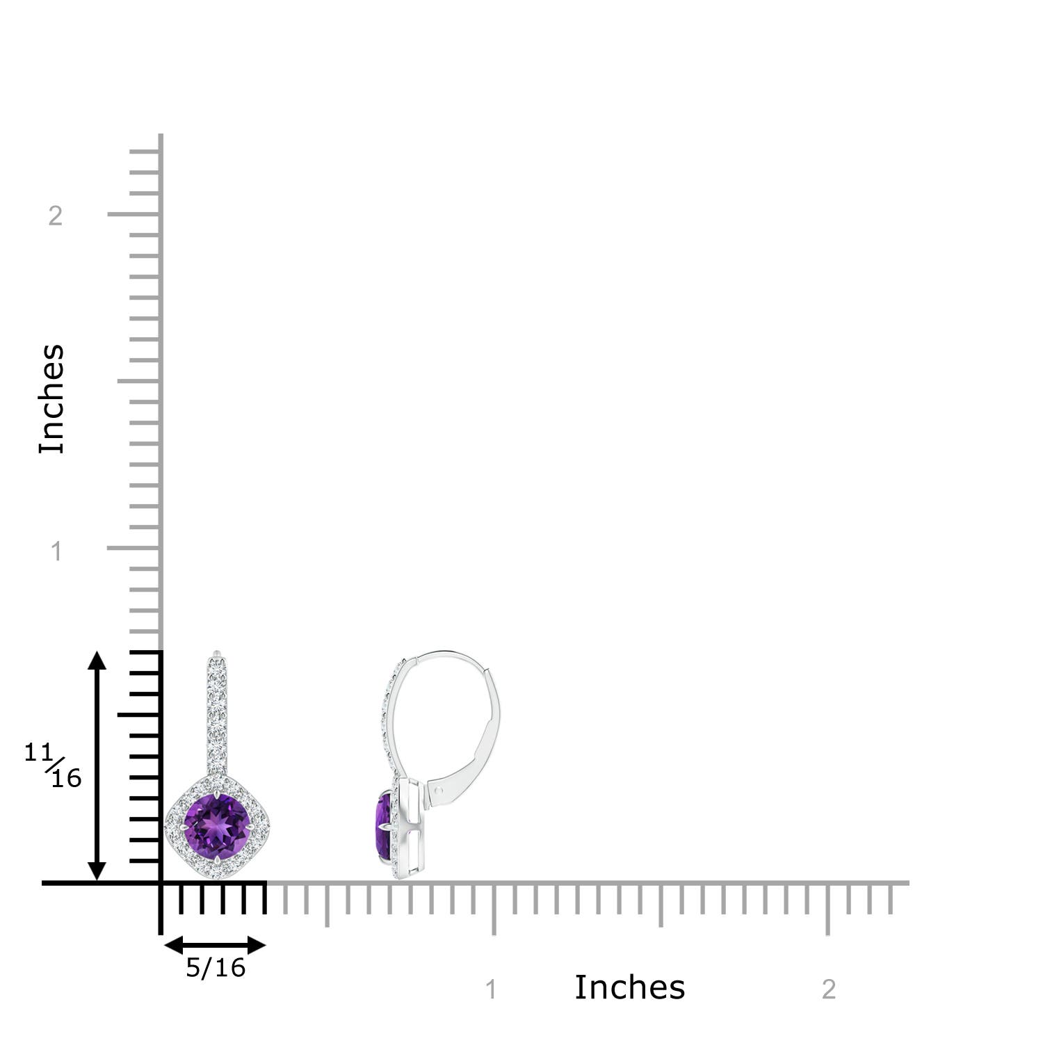 AAAA - Amethyst / 1.17 CT / 14 KT White Gold