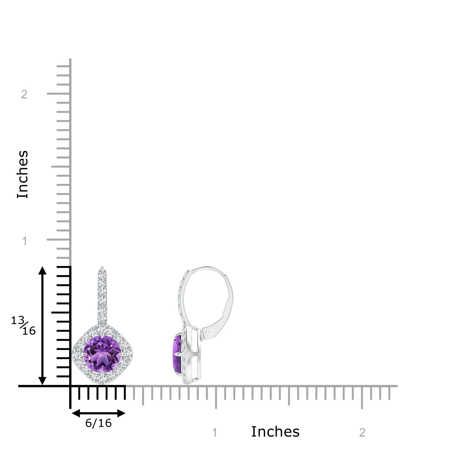 AA - Amethyst / 1.98 CT / 14 KT White Gold