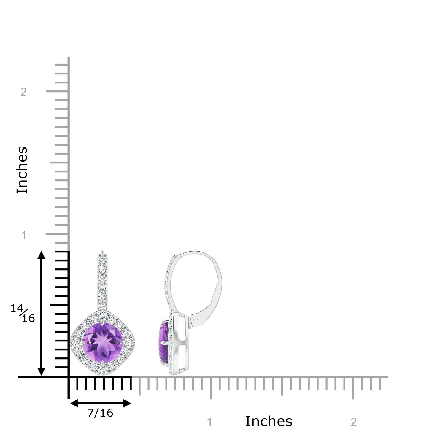 A - Amethyst / 2.85 CT / 14 KT White Gold