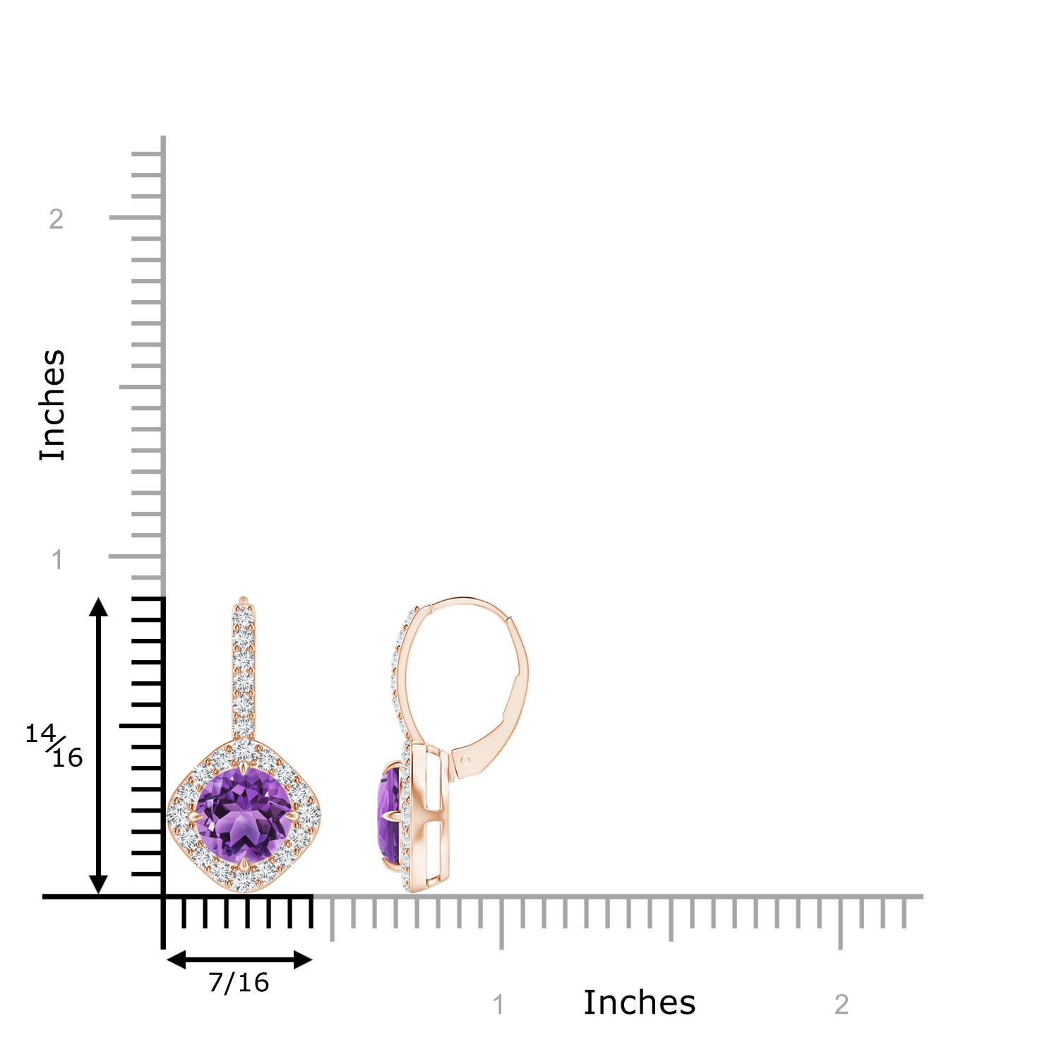 AA - Amethyst / 2.85 CT / 14 KT Rose Gold