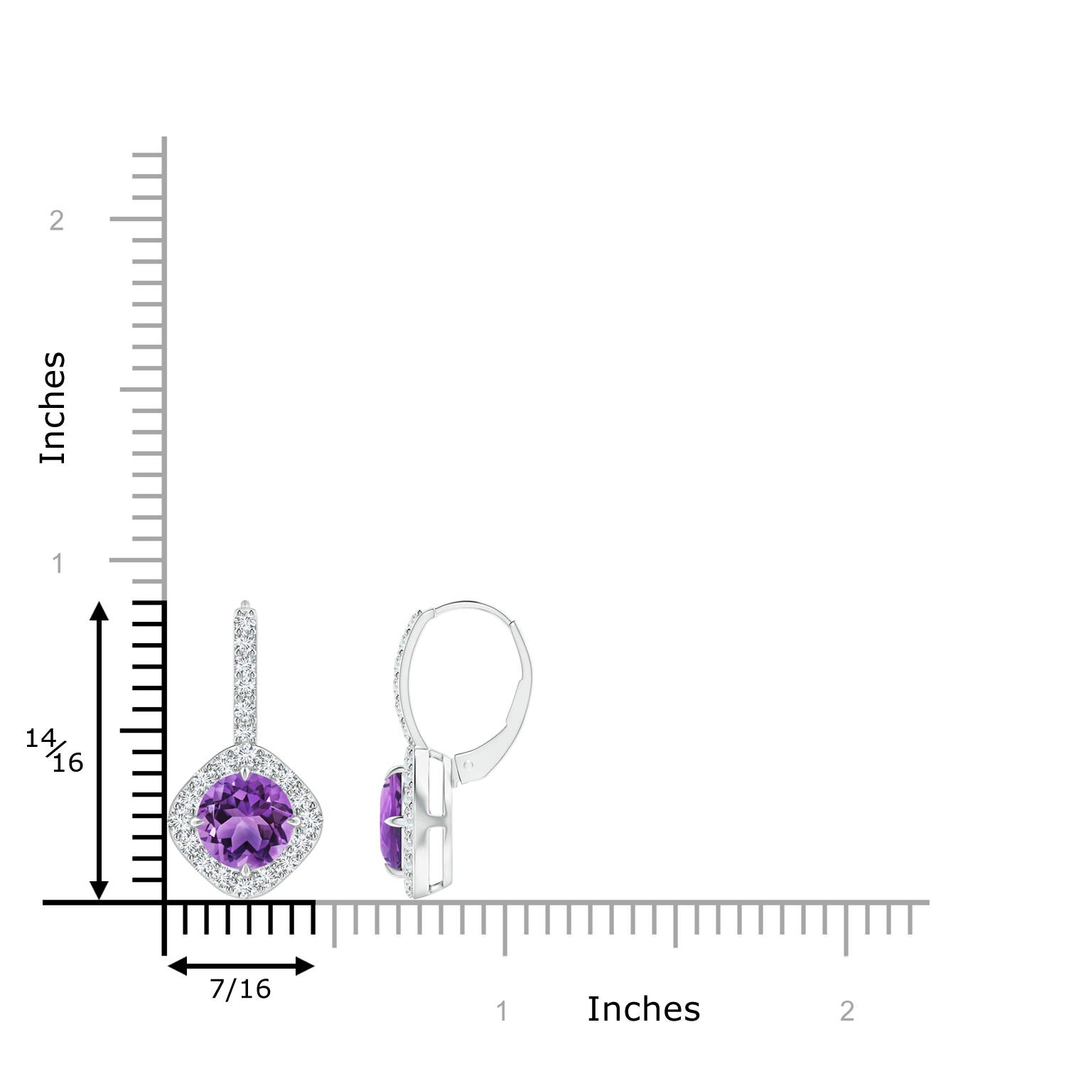 AA - Amethyst / 2.85 CT / 14 KT White Gold