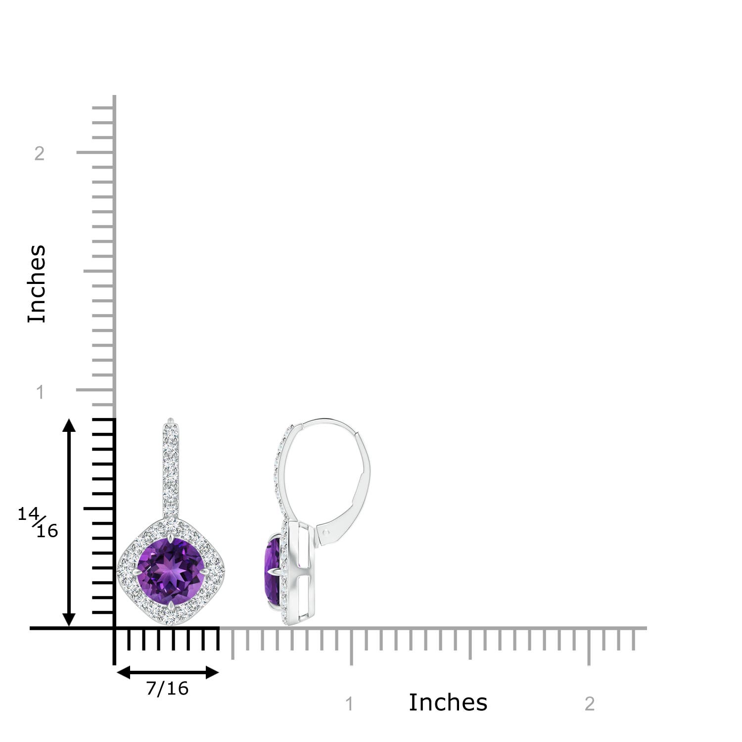 AAAA - Amethyst / 2.85 CT / 14 KT White Gold