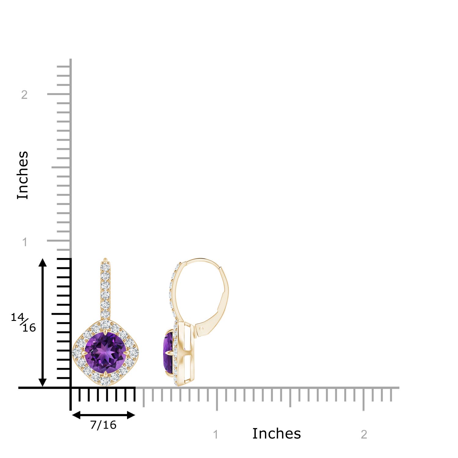 AAAA - Amethyst / 2.85 CT / 14 KT Yellow Gold