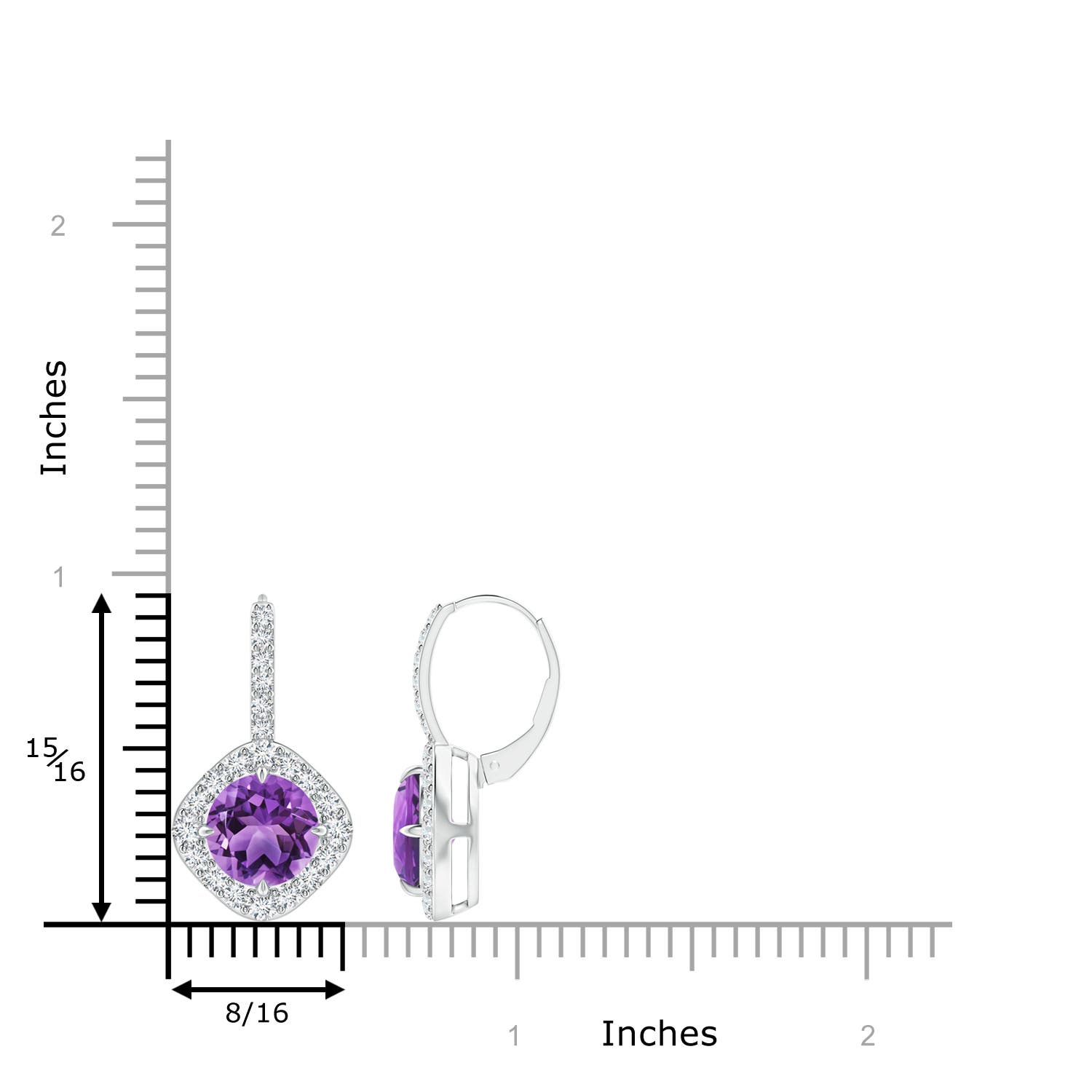 AA - Amethyst / 4.15 CT / 14 KT White Gold