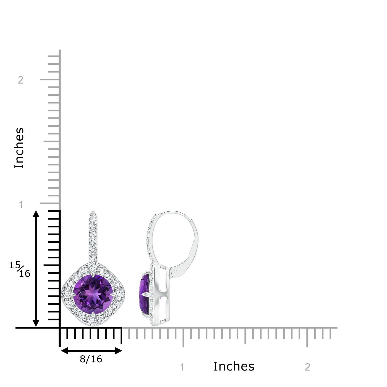 AAAA - Amethyst / 4.15 CT / 14 KT White Gold