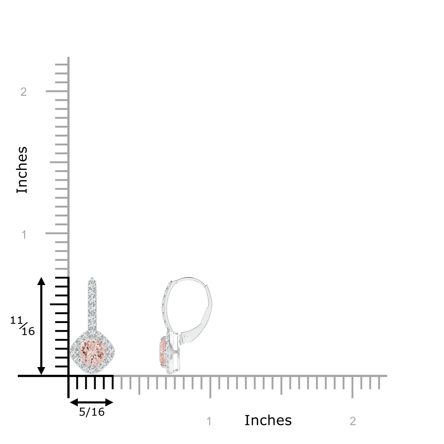 AAA - Morganite / 1.11 CT / 14 KT White Gold