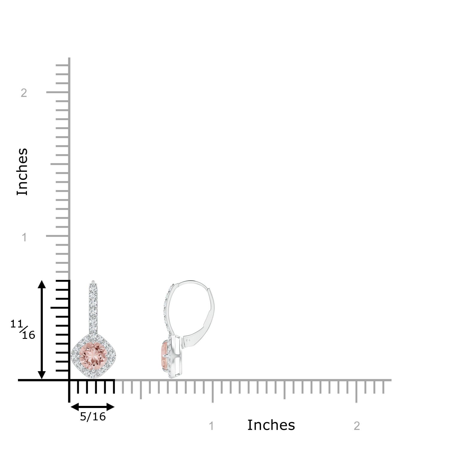 AAAA - Morganite / 1.11 CT / 14 KT White Gold