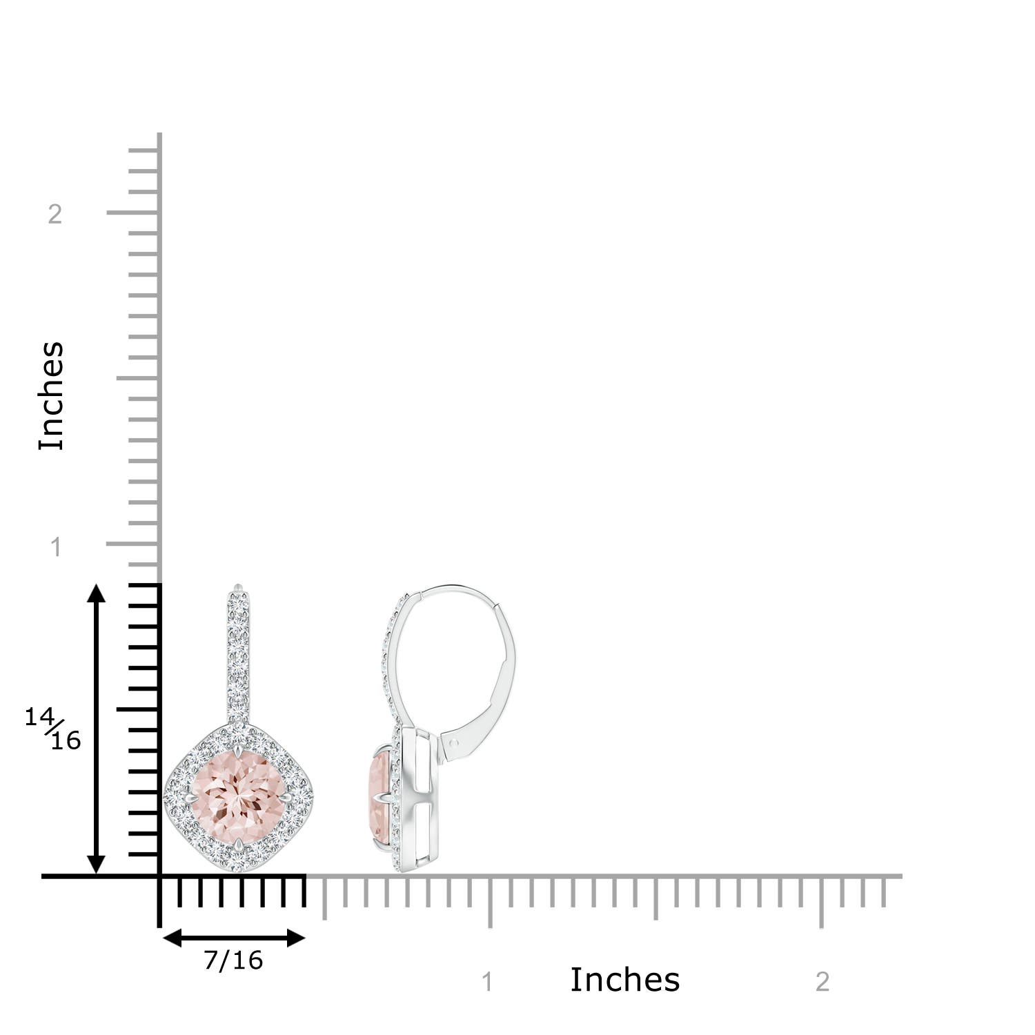 AA - Morganite / 2.75 CT / 14 KT White Gold