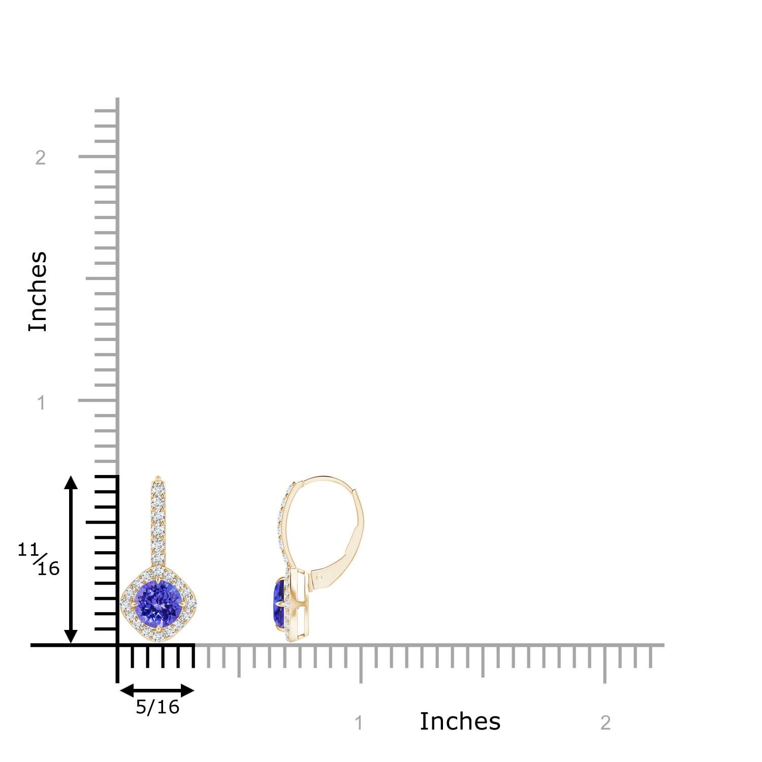 AAAA - Tanzanite / 1.27 CT / 14 KT Yellow Gold