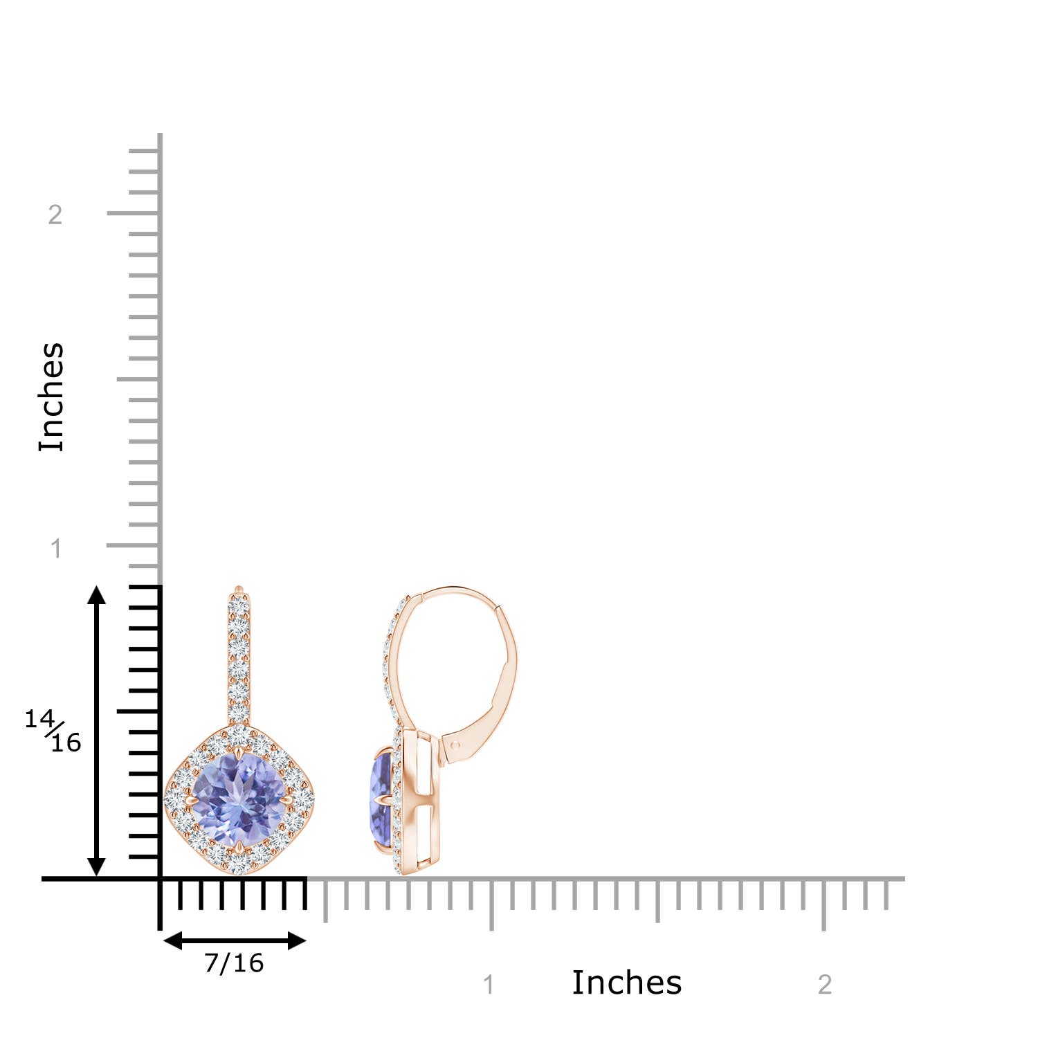 A - Tanzanite / 3.45 CT / 14 KT Rose Gold