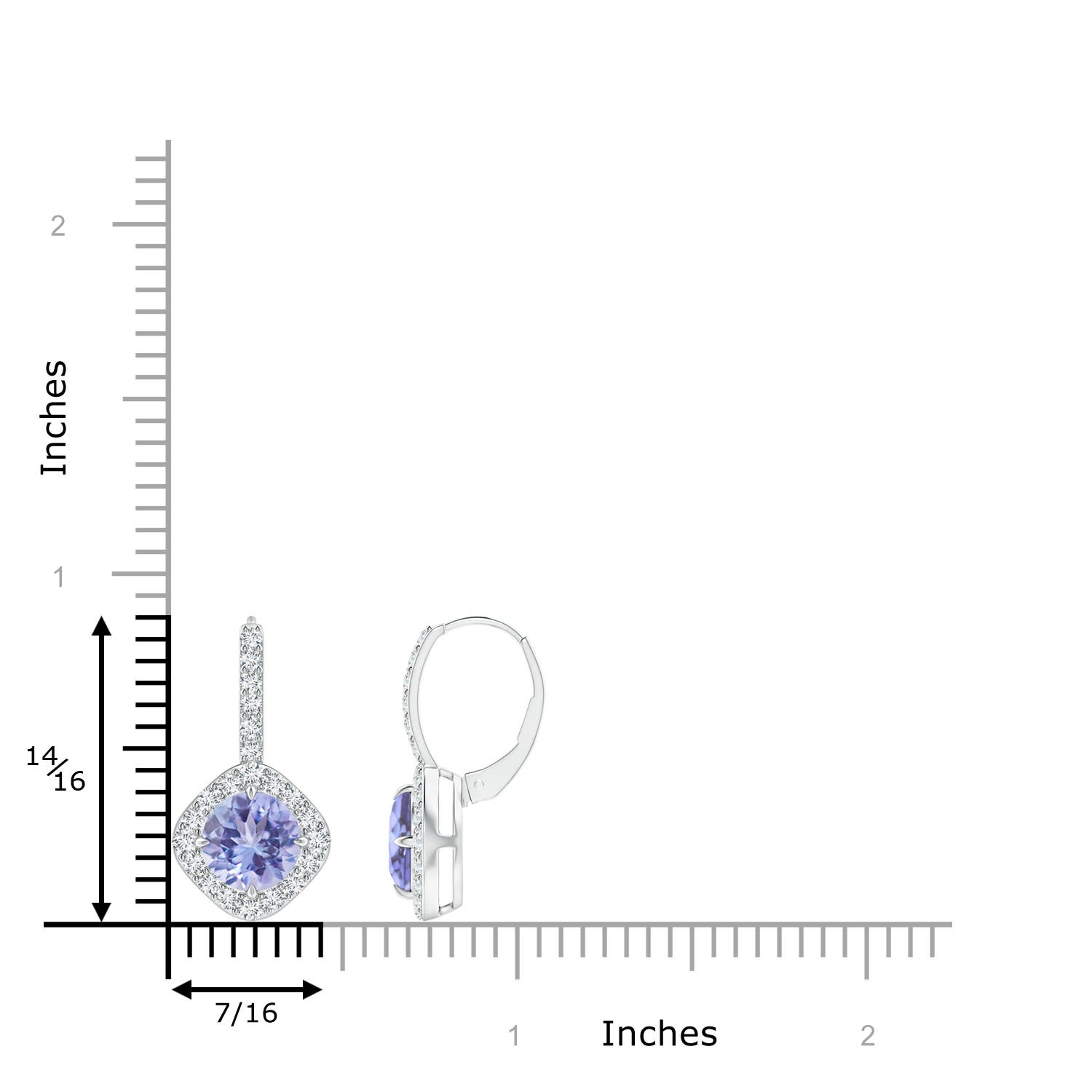 A - Tanzanite / 3.45 CT / 14 KT White Gold