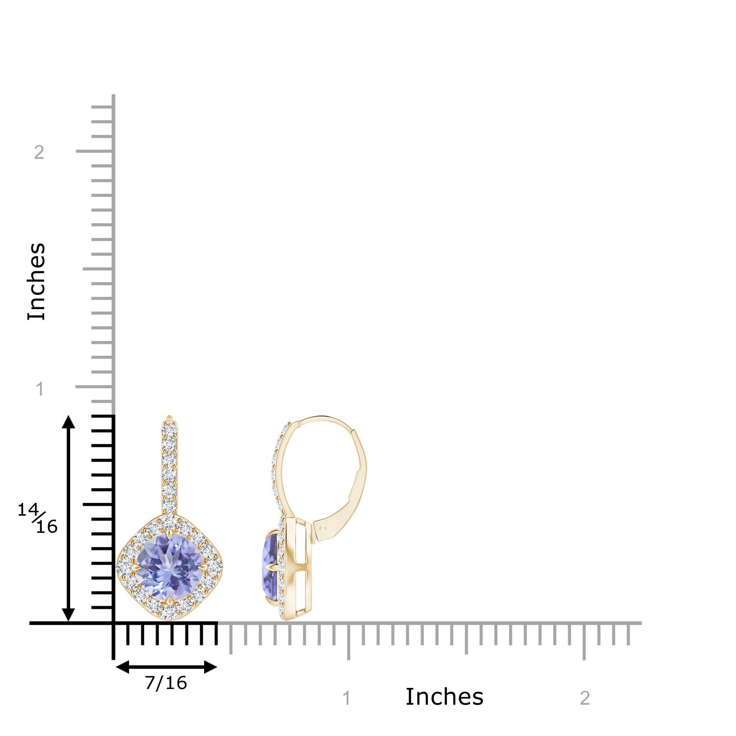 A - Tanzanite / 3.45 CT / 14 KT Yellow Gold