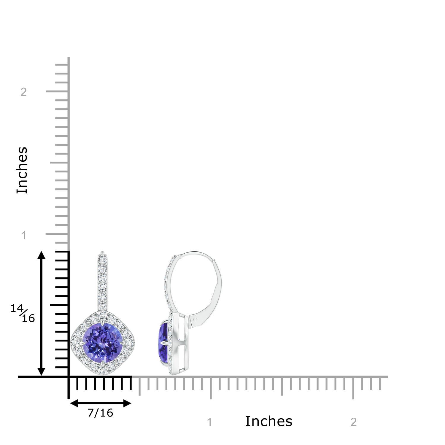 AA - Tanzanite / 3.45 CT / 14 KT White Gold