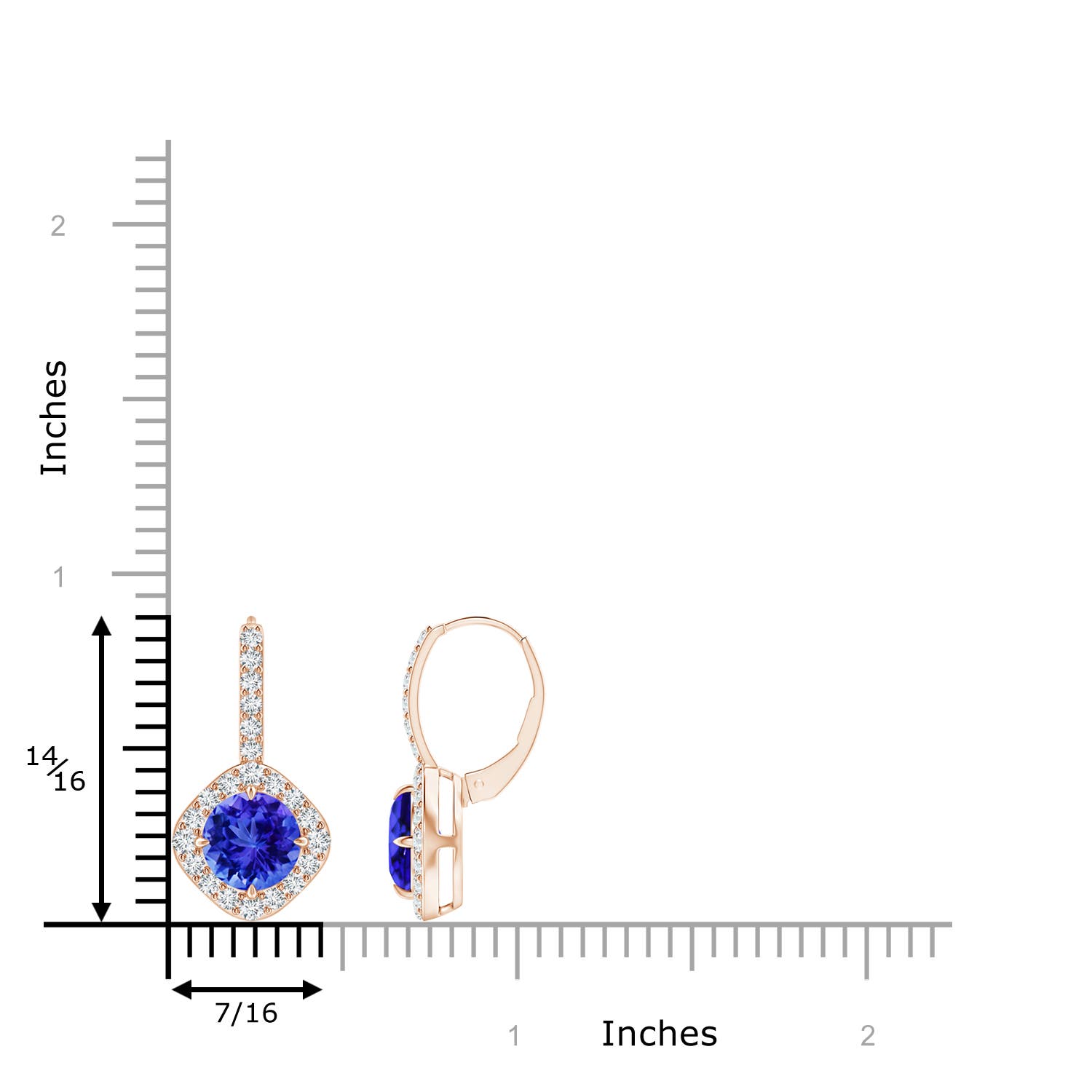 AAA - Tanzanite / 3.45 CT / 14 KT Rose Gold