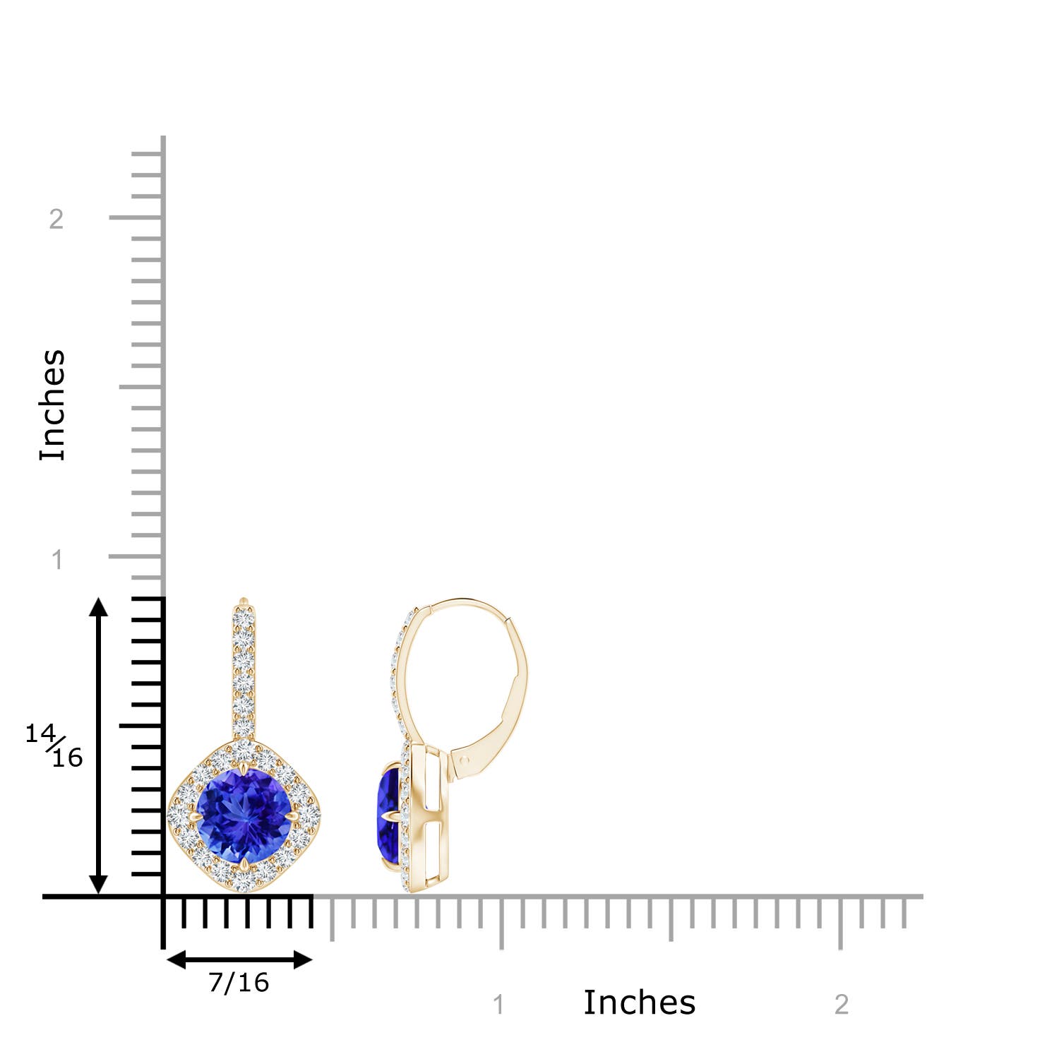 AAA - Tanzanite / 3.45 CT / 14 KT Yellow Gold