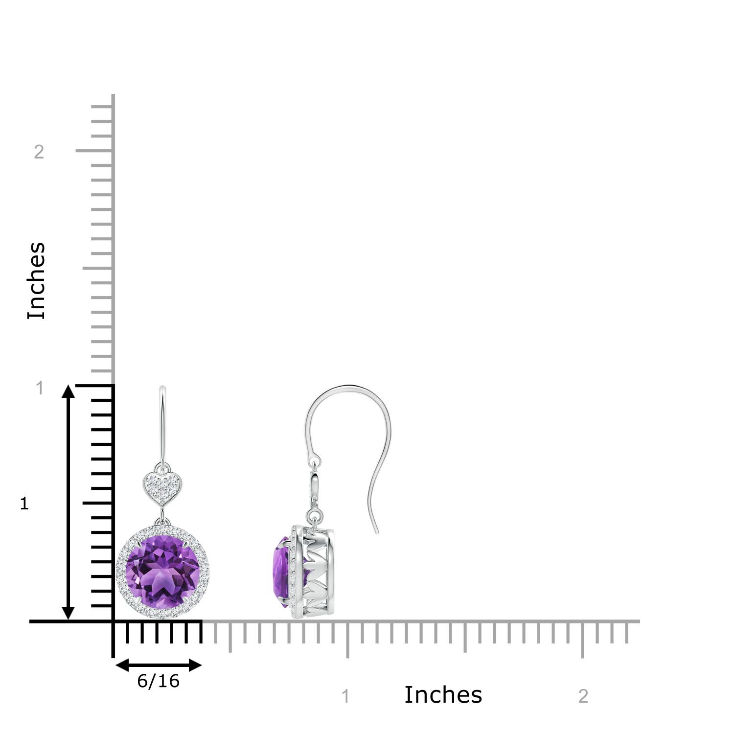 AA - Amethyst / 2.6 CT / 14 KT White Gold