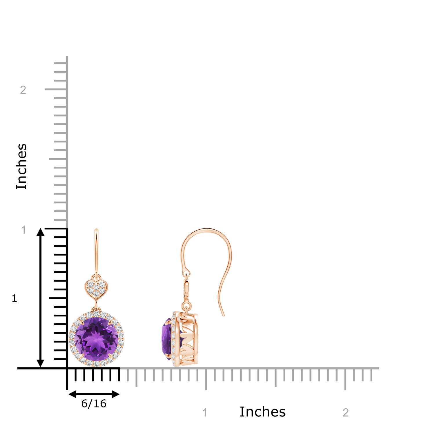 AAA - Amethyst / 2.6 CT / 14 KT Rose Gold