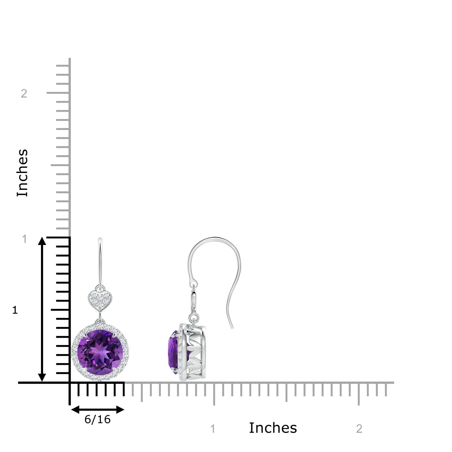 AAAA - Amethyst / 2.6 CT / 14 KT White Gold