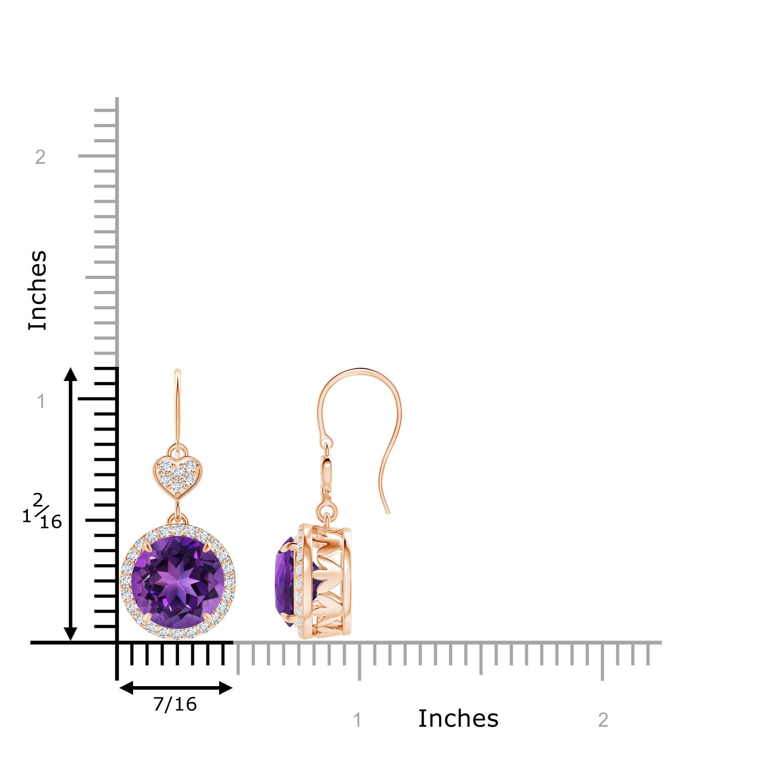 AAAA - Amethyst / 5.38 CT / 14 KT Rose Gold