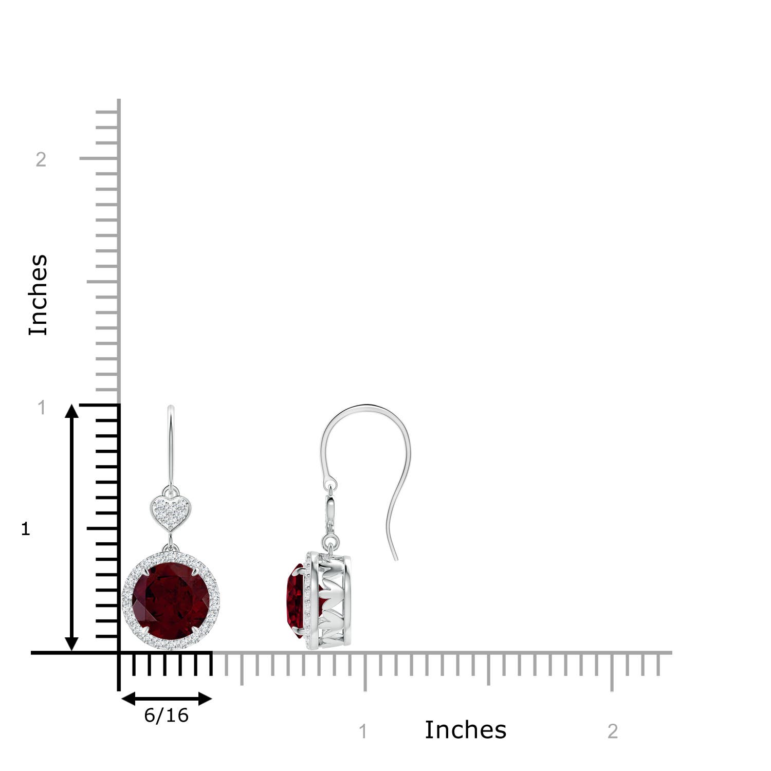 A - Garnet / 3.3 CT / 14 KT White Gold