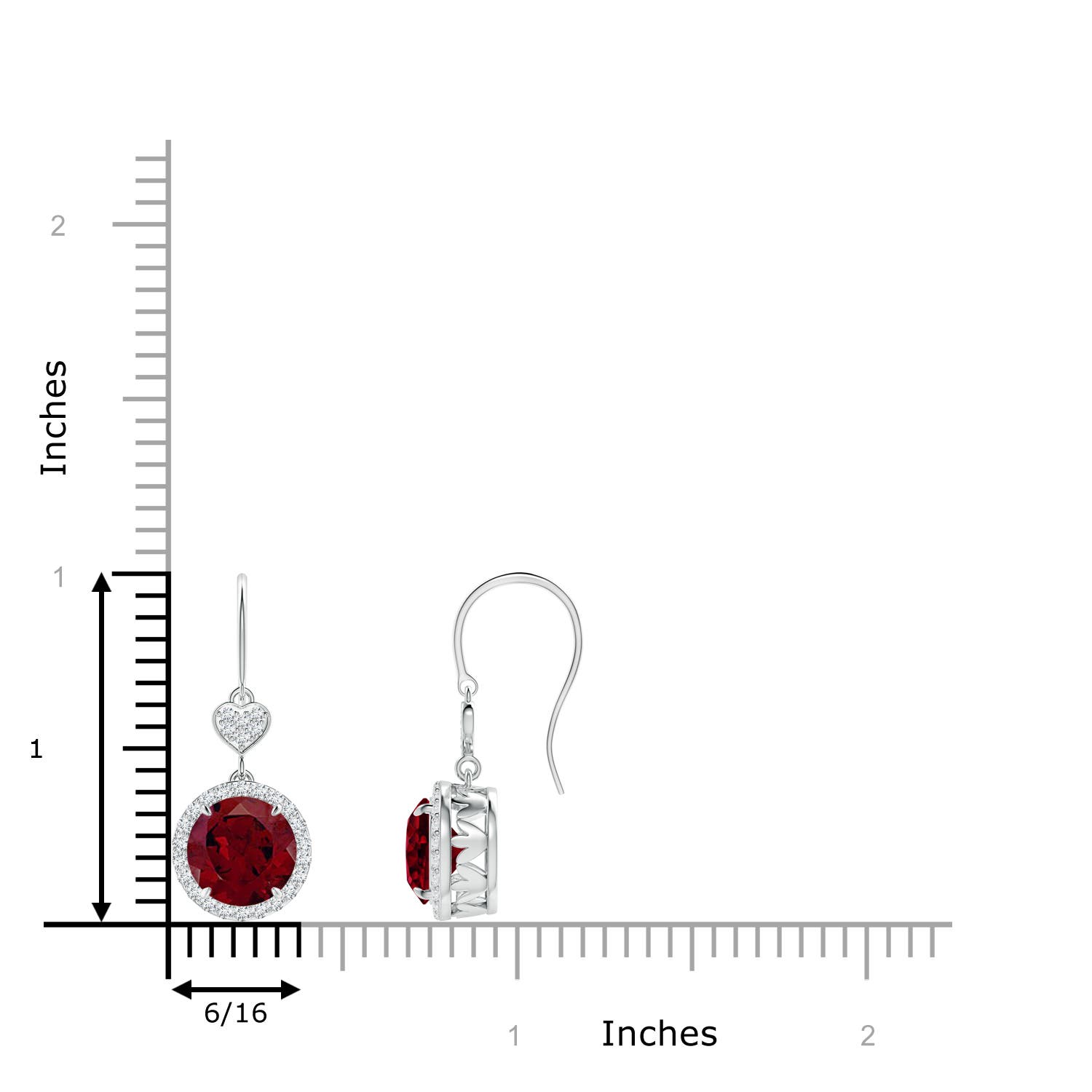 AA - Garnet / 3.3 CT / 14 KT White Gold