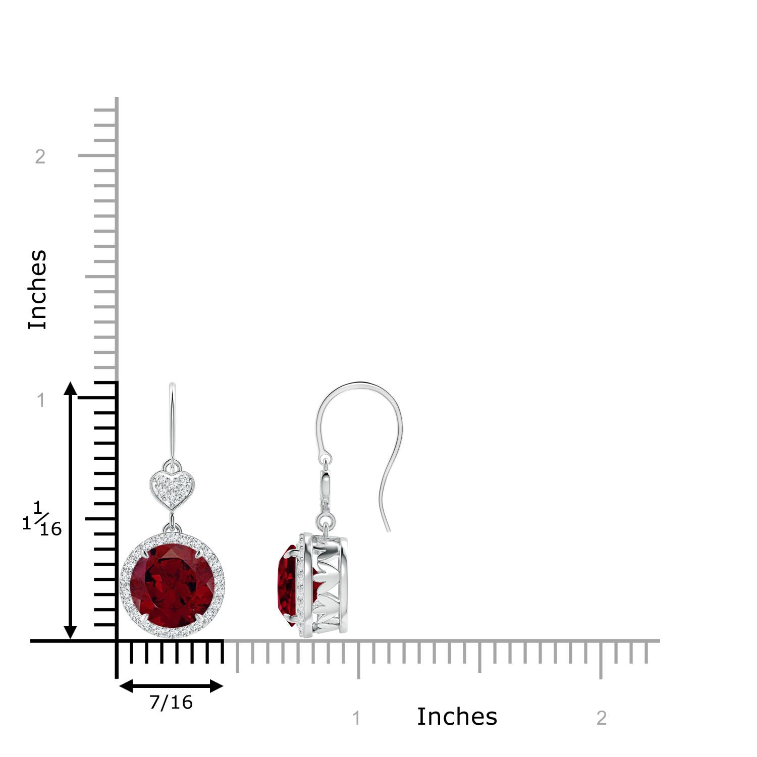 AA - Garnet / 4.76 CT / 14 KT White Gold